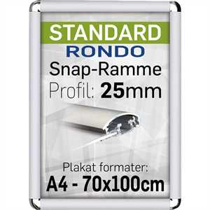 Alu Snap-Frame Rondo, væg, 25 mm Alu/elox. - Poster: A3 - 29,7 x 42 cm