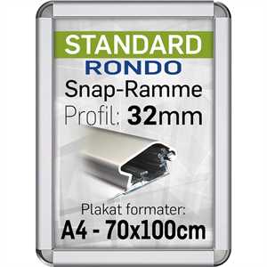 Alu Snap-Frame Rondo, væg, 32 mm Alu/elox. - Poster: 50 x 70 cm