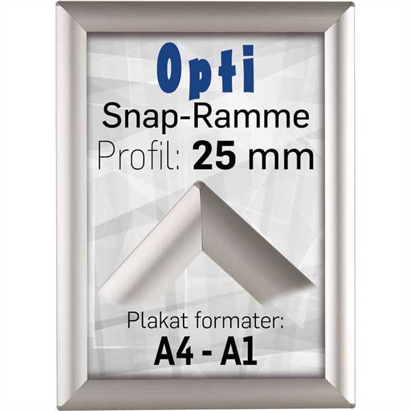 Opti Snap-frame, 25 mm Alu  - Poster: A4 - 21 x 29,7 cm