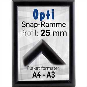 Alu klapramme 25 mm profil Opti Frame sort A4