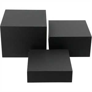 Nesting bokse/æsker - 3 stk. indskudshylde - sort - 3 størrelser