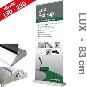 Roll-Up Lux Enkelt Alu/elox. - 83 cm x op til 237 cm Banner