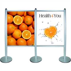 Multi Stand Banner Wall Double Alu/sølv - 100 x up to 170cm