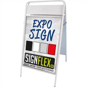 Expo Sign Standard gadeskilt med logoplade Hvid - Poster: A1 - 59,4 x 84,1 cm