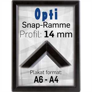 Alu klapramme 14 mm profil Opti Frame sort A5
