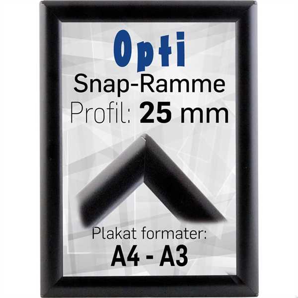 Alu klapramme 25 mm profil Opti Frame sort A3